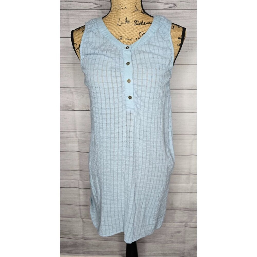 Sundance Blue Plaid Sleeveless Dress Cotton XS